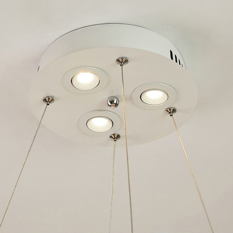 Feather Hanging Light Fixture Modernist White Chandelier Pendant Light for Bedroom