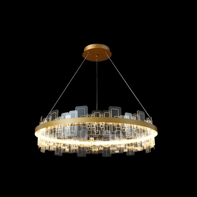 Chandelier LED Metropolitan LED MINMINATIVE LOCE D'OR ACRYLIQUE PRENDANT LEU