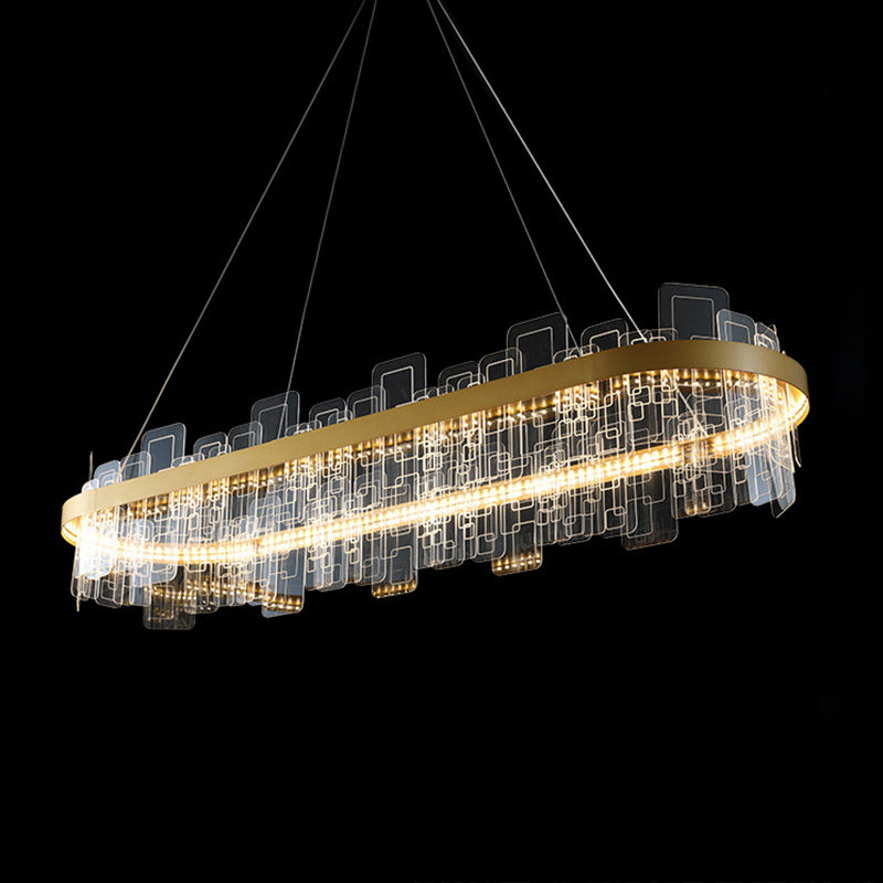 Chandelier LED Metropolitan LED MINMINATIVE LOCE D'OR ACRYLIQUE PRENDANT LEU