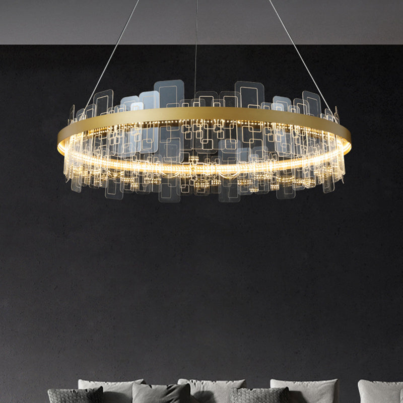 Chandelier LED Metropolitan LED MINMINATIVE LOCE D'OR ACRYLIQUE PRENDANT LEU