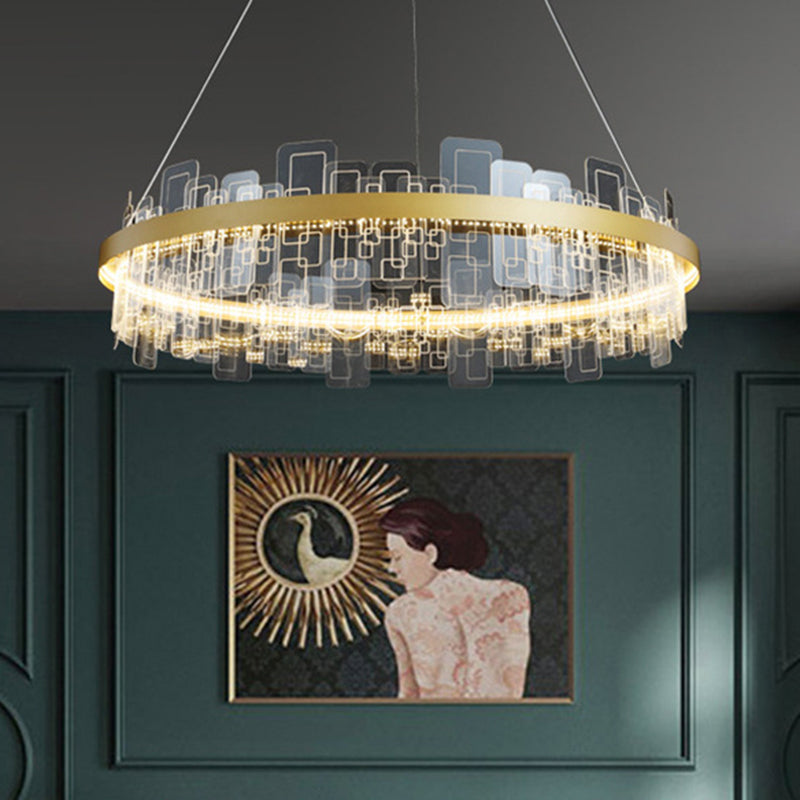 Chandelier LED Metropolitan LED MINMINATIVE LOCE D'OR ACRYLIQUE PRENDANT LEU