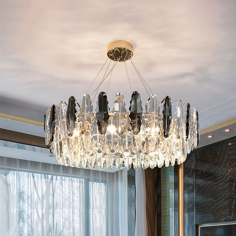 Luce soffitto a sospensione tamburo modernista modernista fumio grigio cristallo soggiorno lampada lampada