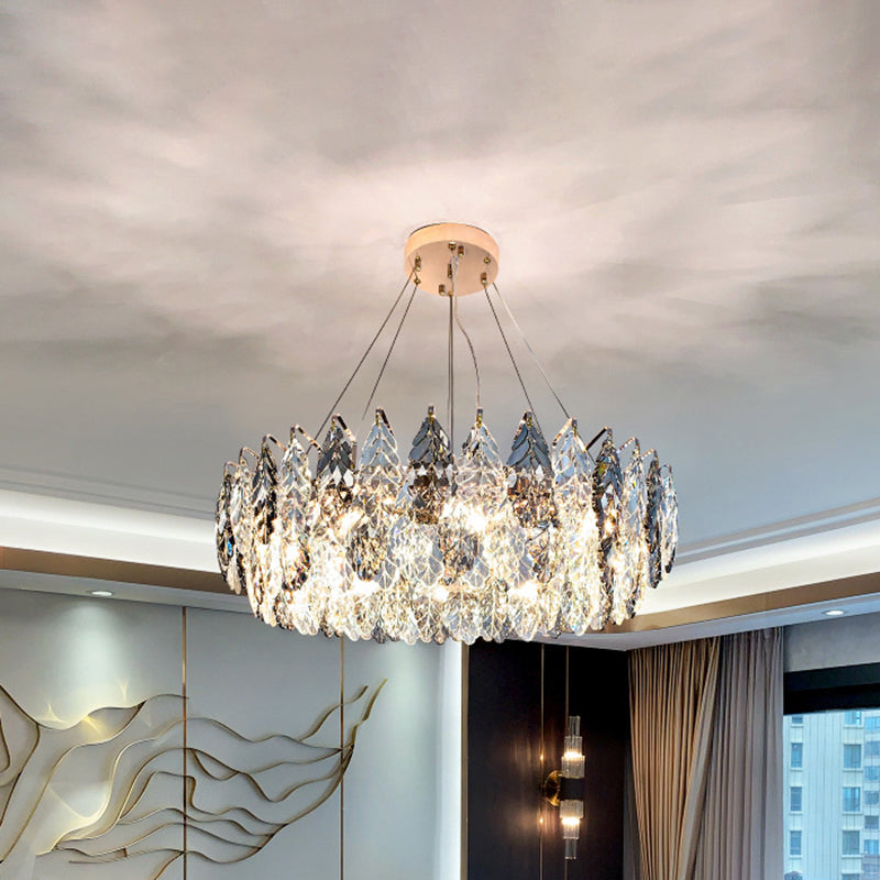 Luce soffitto a sospensione tamburo modernista modernista fumio grigio cristallo soggiorno lampada lampada
