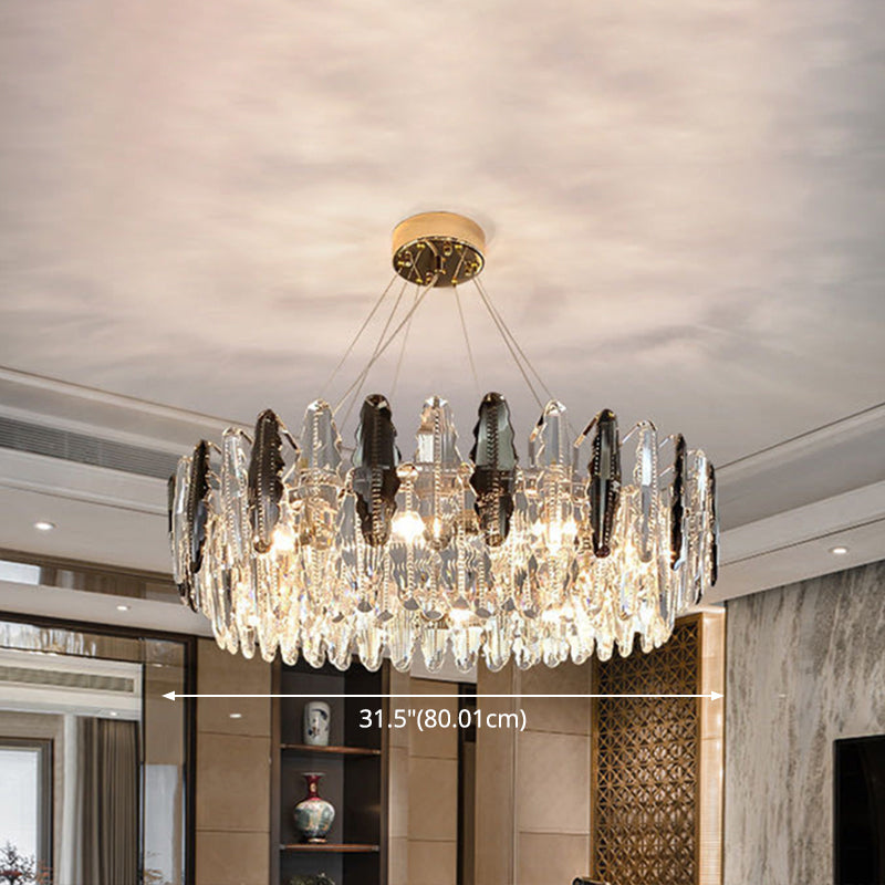 Luce soffitto a sospensione tamburo modernista modernista fumio grigio cristallo soggiorno lampada lampada