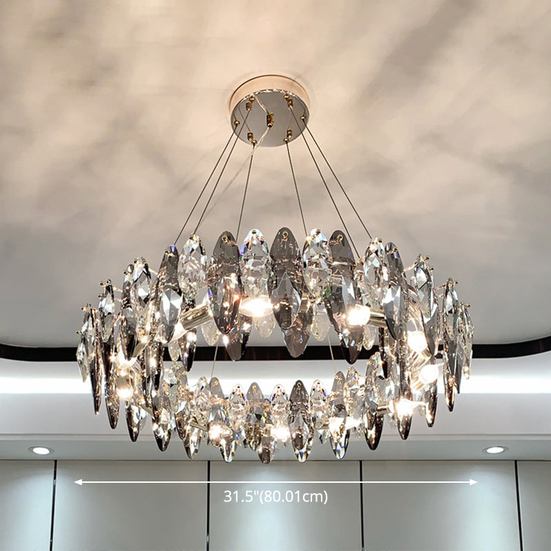 Luce soffitto a sospensione tamburo modernista modernista fumio grigio cristallo soggiorno lampada lampada