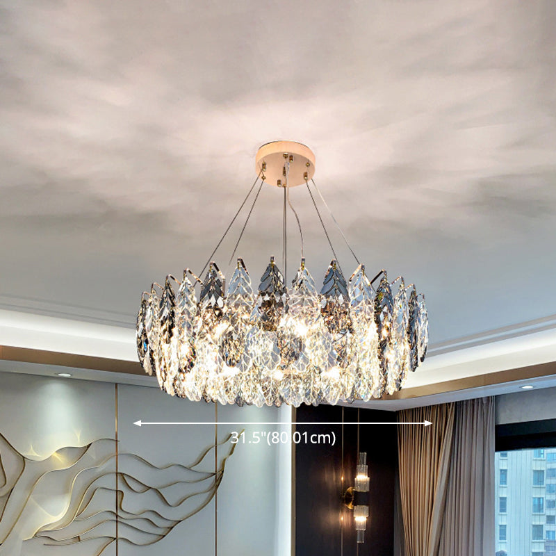 Luce soffitto a sospensione tamburo modernista modernista fumio grigio cristallo soggiorno lampada lampada
