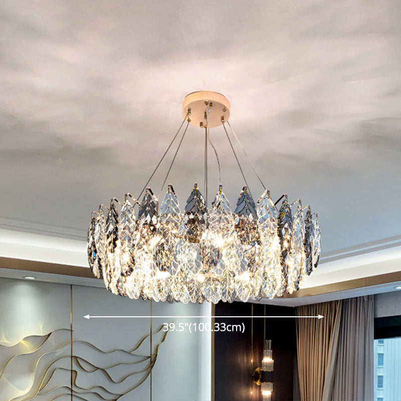Luce soffitto a sospensione tamburo modernista modernista fumio grigio cristallo soggiorno lampada lampada