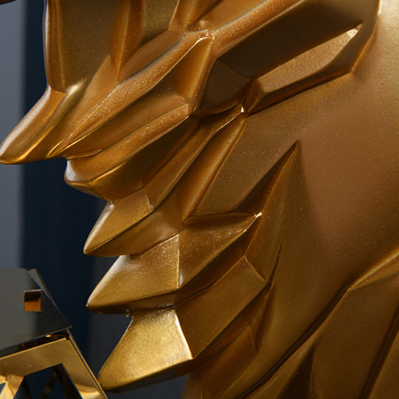 Vintage Brass Deer Resin Sconce Light 14.5"/19.5" Wide 1 Light Wall Mount Light with Diamond Metal Shade