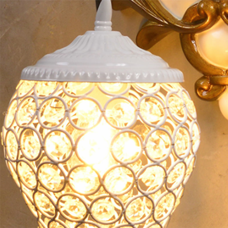 1 Leichte Wohnzimmer Wandleuchte Vintage -Leuchten mit weißer/roter Pferdeharzdekoration, 10 "/12" breit