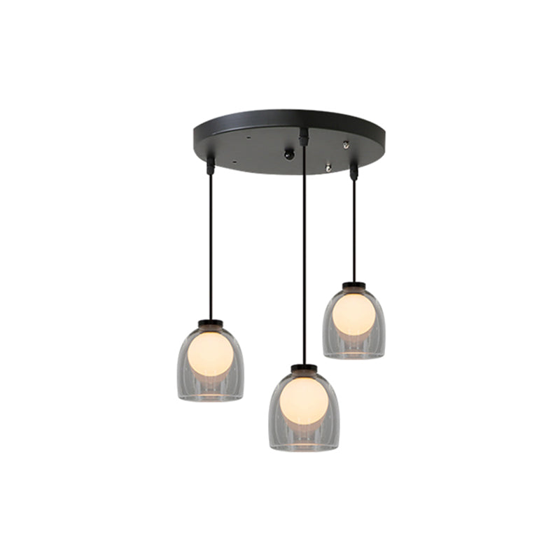 Bell Hanging Light Fixtures Modern Glass Pendant Lamp for Dining Room Table