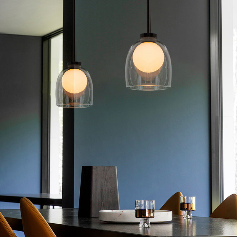 Bell Hanging Light Fixtures Modern Glass Pendant Lamp for Dining Room Table