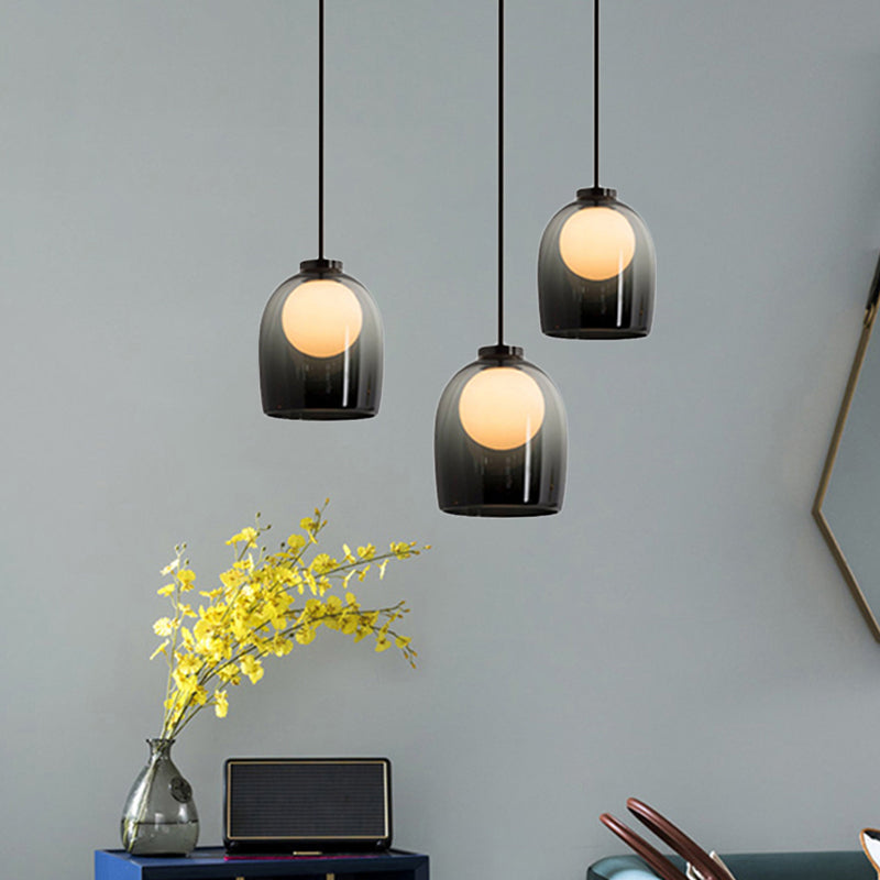 Bell Hanging Light Fixtures Modern Glass Pendant Lamp for Dining Room Table