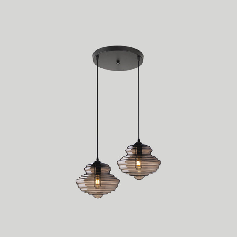 Pendant Modern Glass Spool Pendant Lighting for Dining Room Table
