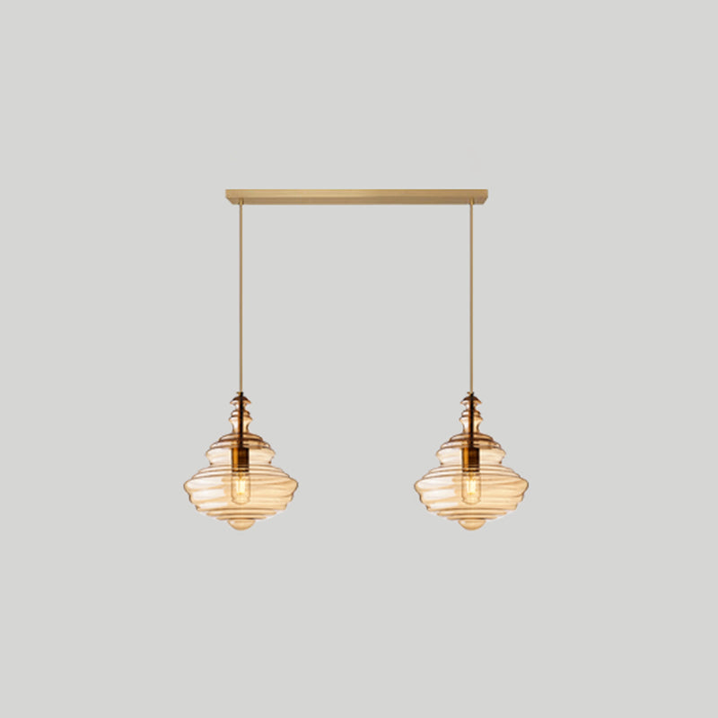 Pendant Modern Glass Spool Pendant Lighting for Dining Room Table