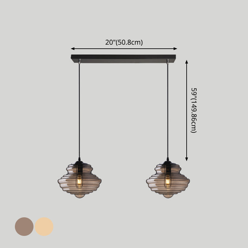 Pendant Modern Glass Spool Pendant Lighting for Dining Room Table