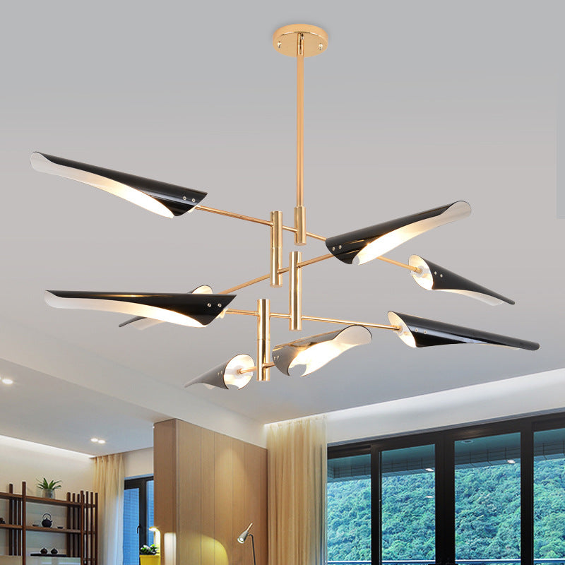 Black Hanging Lighting Fixtures Modern Metal Linear Pendant Lighting