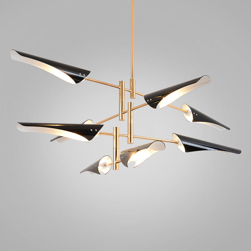 Black Hanging Lighting Fixtures Modern Metal Linear Pendant Lighting