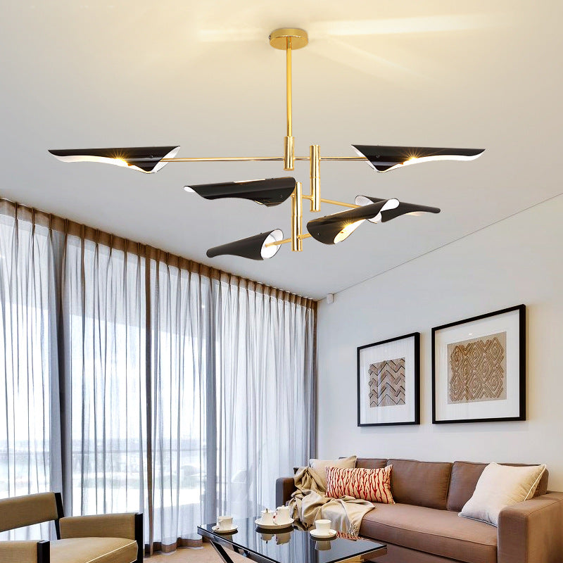 Black Hanging Lighting Fixtures Modern Metal Linear Pendant Lighting