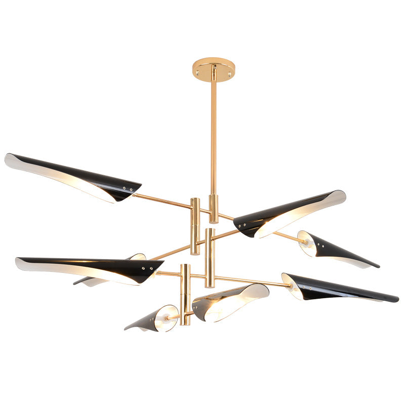 Black Hanging Lighting Fixtures Modern Metal Linear Pendant Lighting