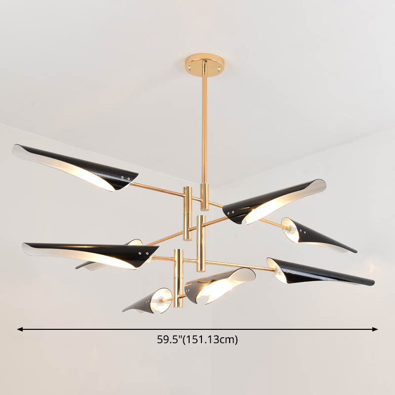 Black Hanging Lighting Fixtures Modern Metal Linear Pendant Lighting