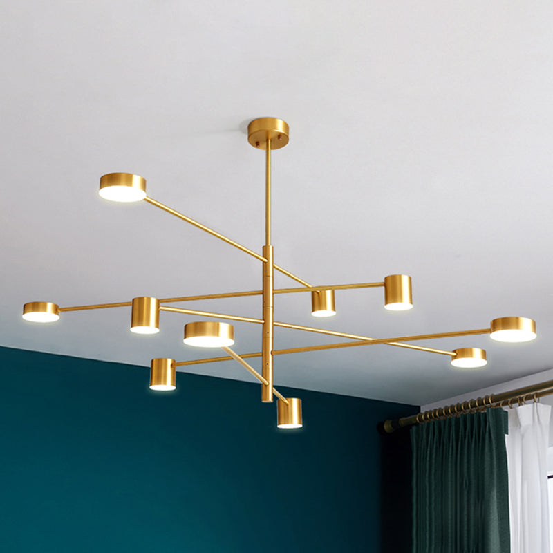 Gold Pendant Lighting Fixtures Modern Metal Flat Discs Hanging Ceiling Light