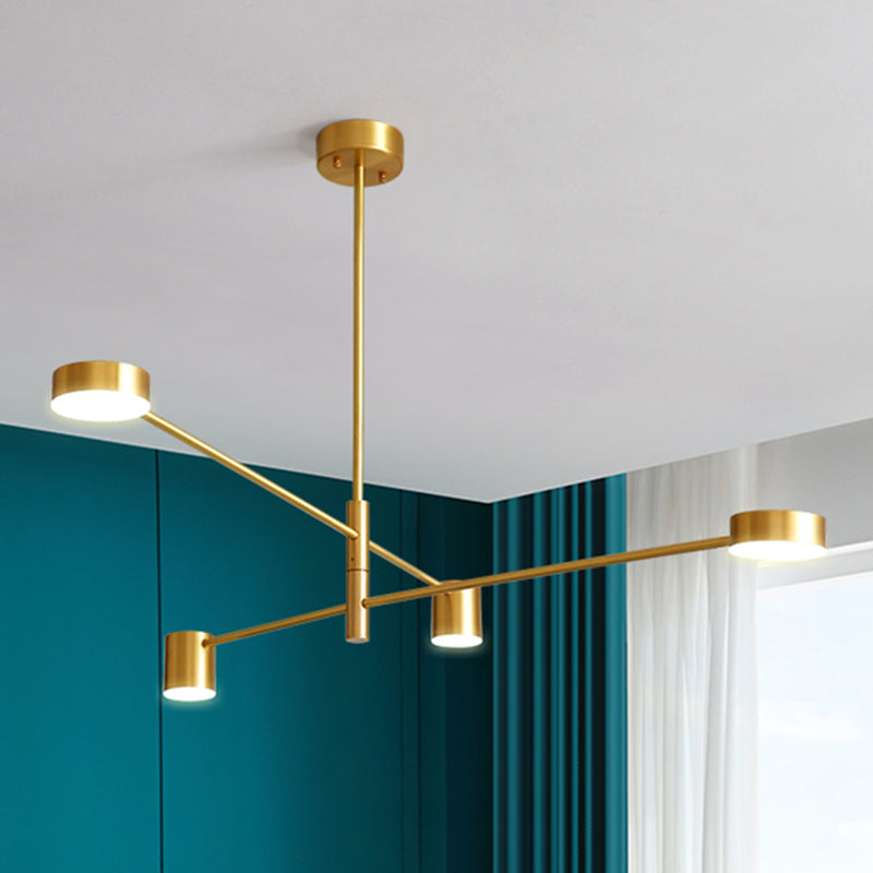 Gold Pendant Lighting Fixtures Modern Metal Flat Discs Hanging Ceiling Light