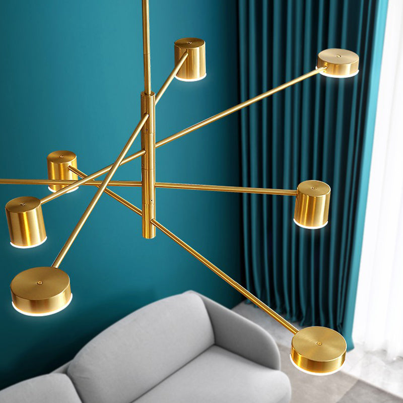 Gold Pendant Lighting Fixtures Modern Metal Flat Discs Hanging Ceiling Light