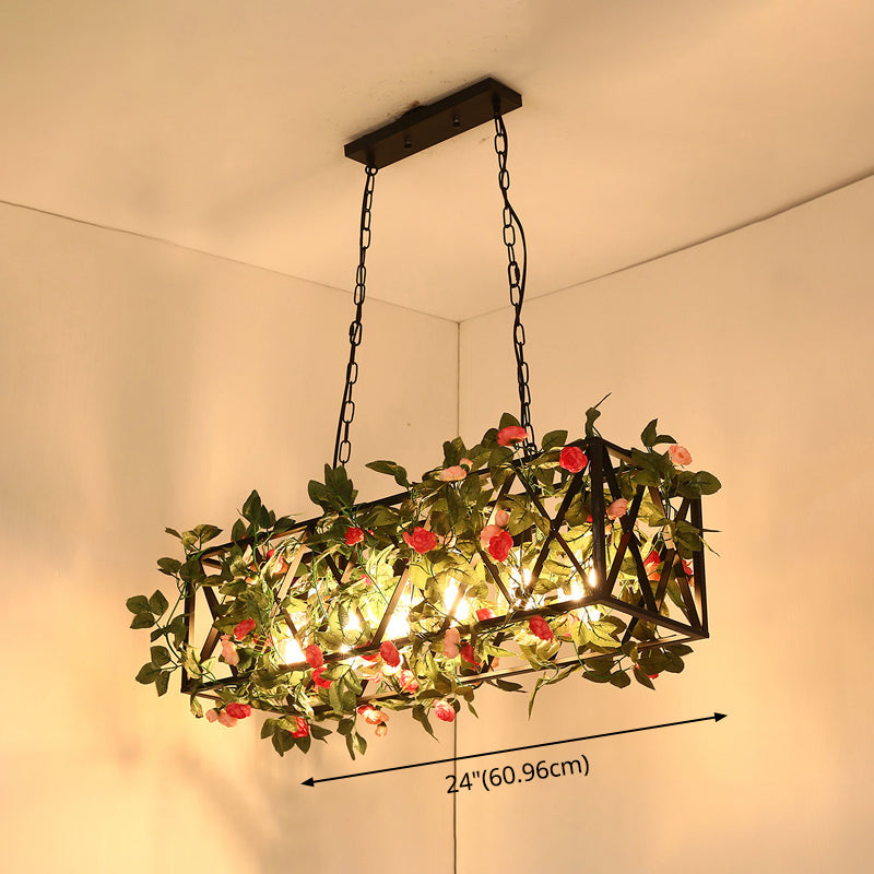 Black Hanging Island Light Industrial Retro Metal Pendant Light