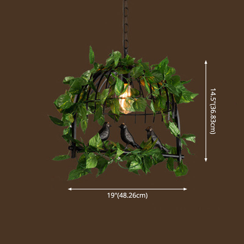 Island Pendant Light Industrial Metal Hanging Lamp in Black