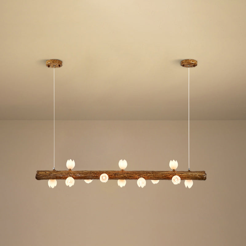 La lampe suspendue en métal linéaire moderne de l'île en marron