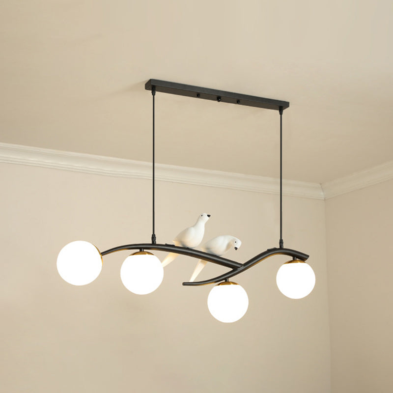 Island Pendant Light Modern Milk Frosted Glass Lampshade Island Pendant for Dining Room