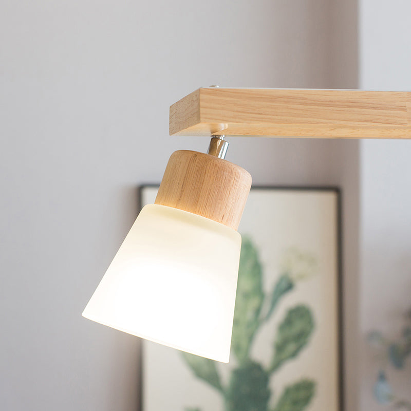 Rectangle Island Pendant Modern Wood Pendant Lighting in Natural Wood