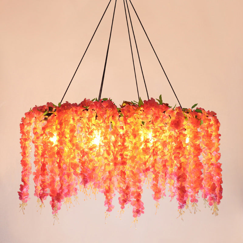 Black Metal Plant Island Ceiling Light Rustic Pendant Lighting for Restaurant