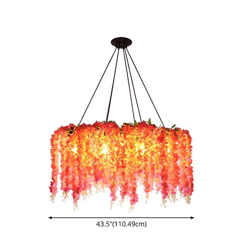 Black Metal Plant Island Ceiling Light Rustic Pendant Lighting for Restaurant