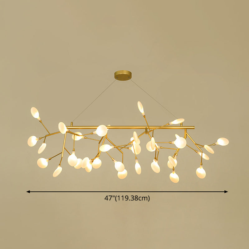 Island Lighting Contemporary Branch Metal Pendant with Round Canopy for Bedroom