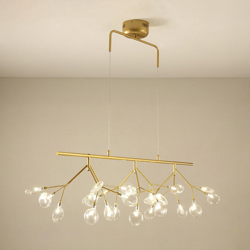 Adjustable Hanging Cord 27 Lights Island Lighting Modern Firefly Metal Pendant for Bedroom