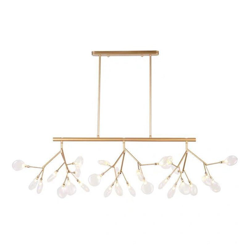27 Lights Island Lighting Ultra-modern Branch Metal Pendant with Clear Shade for Dining Room