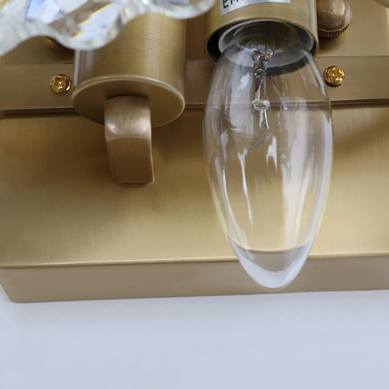 Ingranaggio chiaro montato a parete cristallina Light Postmodern 2 Luci Prontoni Luce con gemma verde/oro