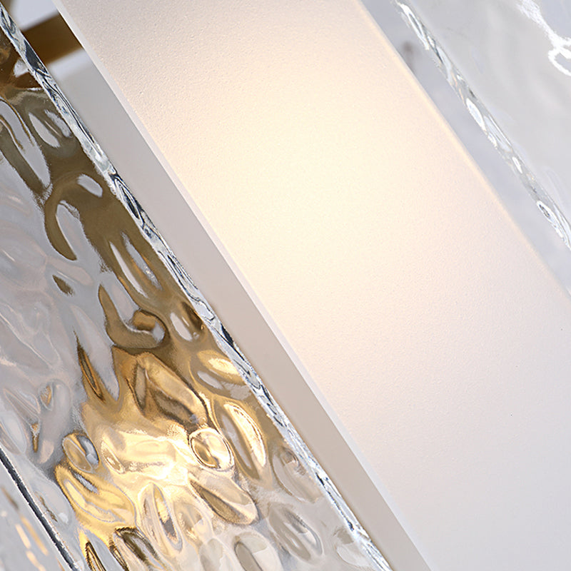 Luce di pancia con foglie di pantaloni da parete del tamburo e vetro d'acqua 1 lampada da parete in oro chiaro