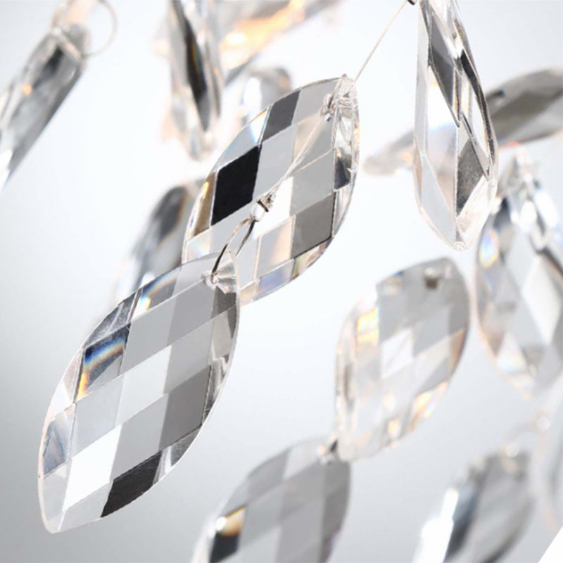 Branch Metal Wall Mount Light Modern 2 Lights Gold Wall Sconce Light with Faceted Crystal Drop