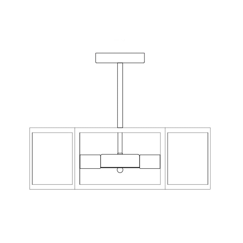 Retro industriële stijl geometrische semi -spoeling mount licht 6 lichten metalen plafond spoeling mount voor bar