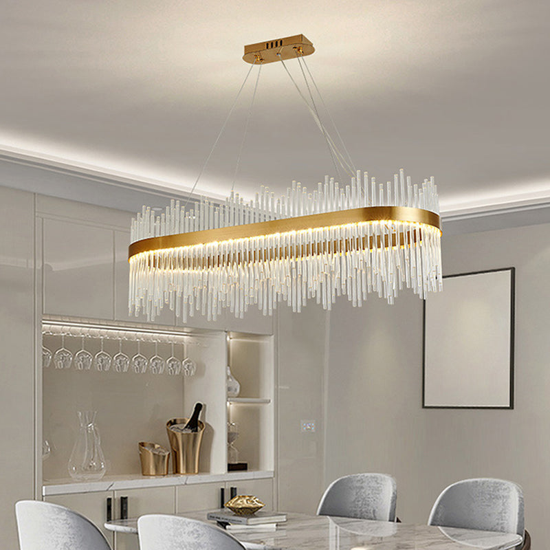 Modern Drum Chandelier Glass Crystal Pendant Ceiling Lights with Adjustable Hanging Cord for Living Room