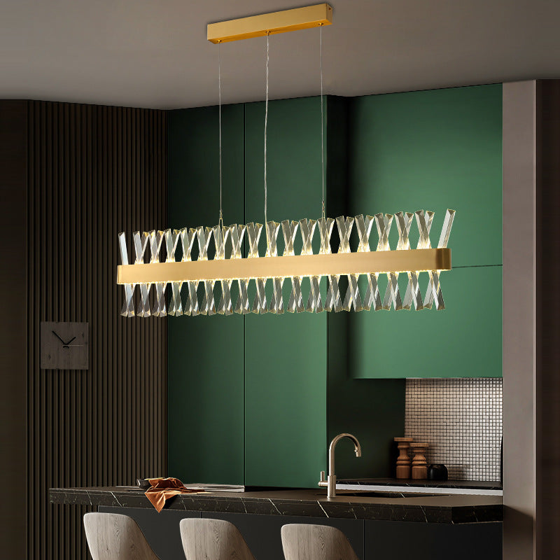 Contemporary Round Chandelier Lights Clear Crystal Pendant Ceiling Lights for Dining Table