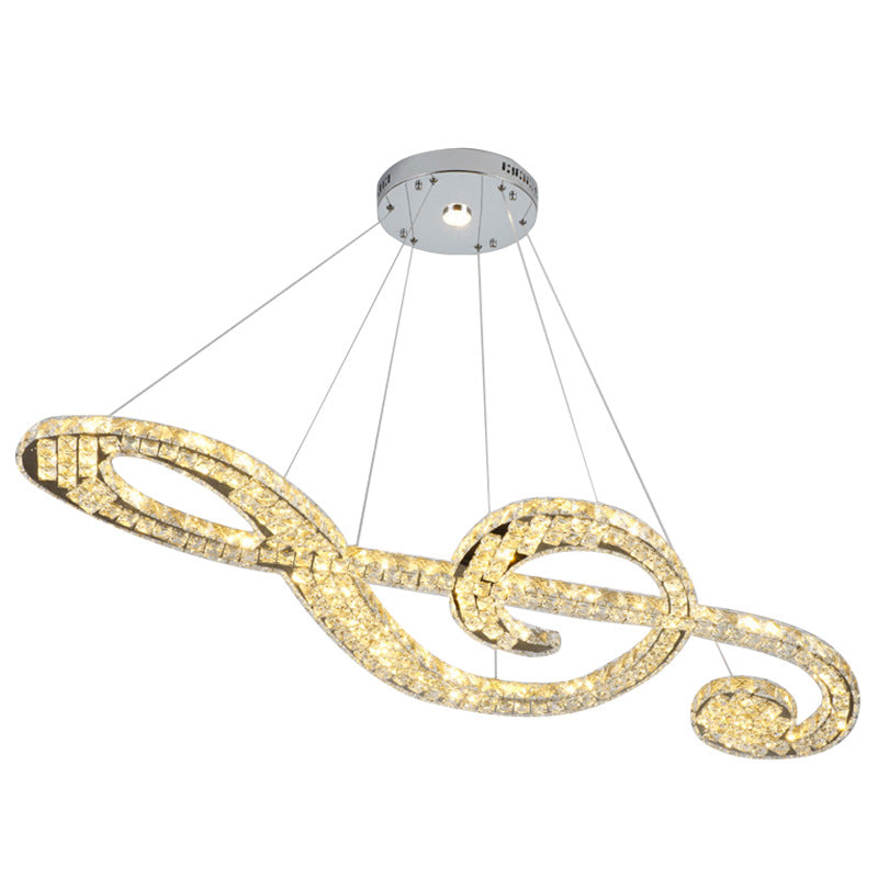 Nota musicale moderna LEDELIER Crystal Block Block Suspension Light for Restaurant