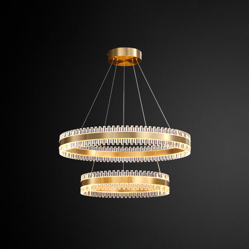 Contemporary Interlace Rings Chandelier Lights Metal Hanging Pendant Light for Living Room