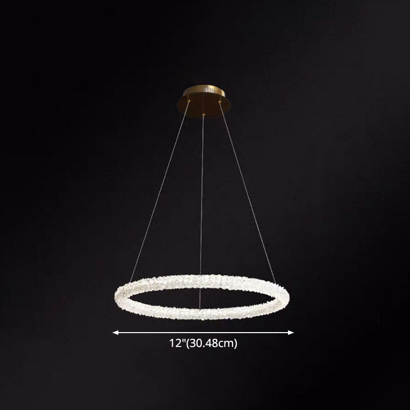 Ultra-modern Circle Chandelier Lamp Crystal Hanging Pendant Lights for Restaurant