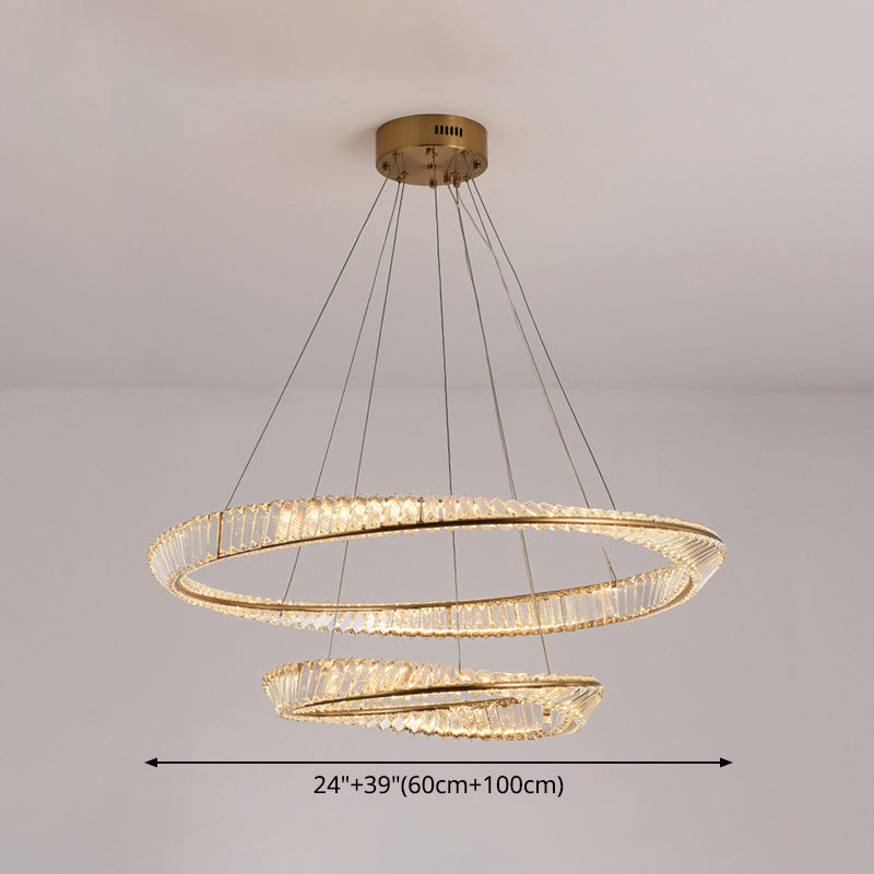 Fissaggi del lampadario ad onda contemporanea Fissature a sospensione Crystal a soffitto per soggiorno