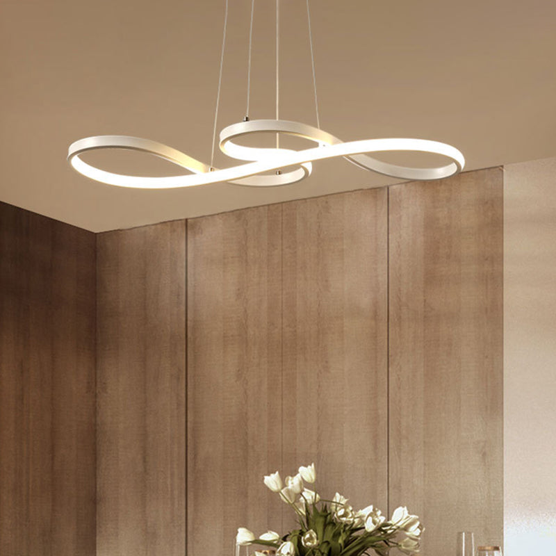 Modern Twisting Chandelier Pendant Light Metal Suspended Lighting Fixture for Restaurant