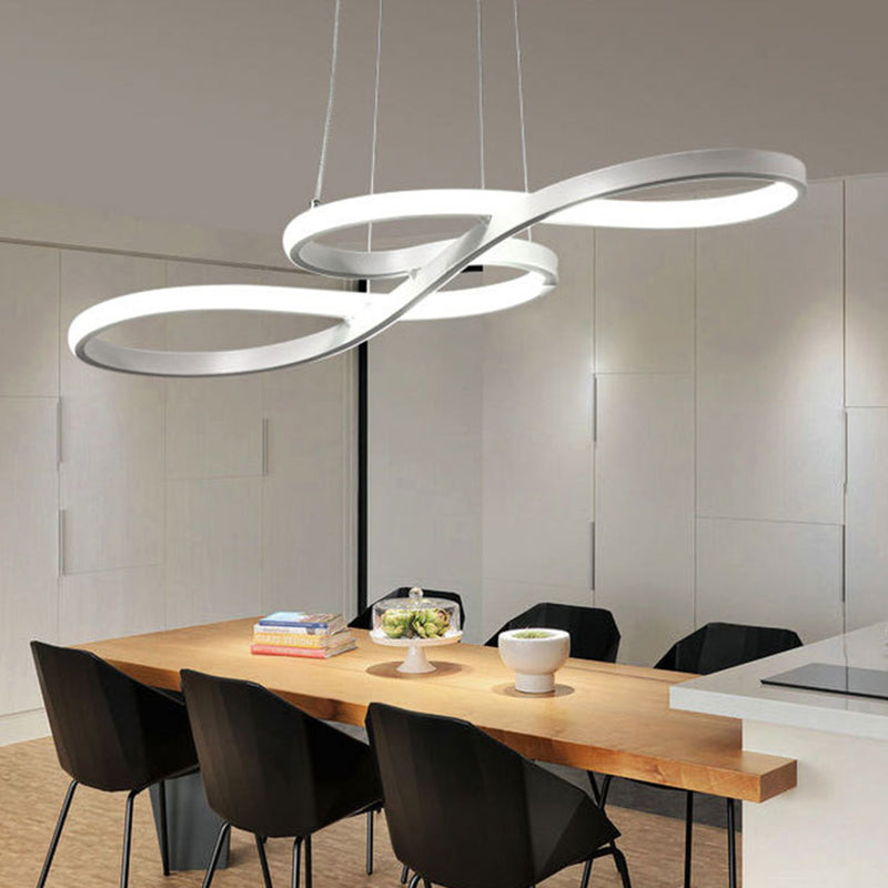 Modern Twisting Chandelier Pendant Light Metal Suspended Lighting Fixture for Restaurant