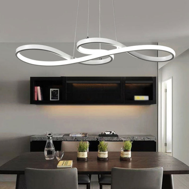 Modern Twisting Chandelier Pendant Light Metal Suspended Lighting Fixture for Restaurant